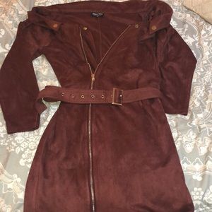 Burgundy off the shoulder midi Dress